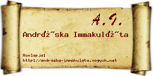 Andráska Immakuláta névjegykártya